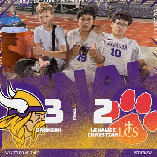 Bronson boys soccer beats Lenawee Christian 3-2